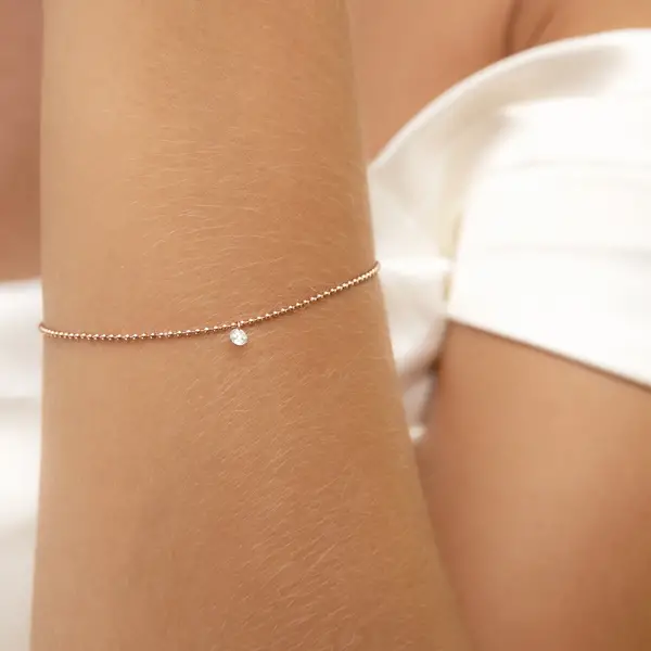 Leaf Jewelry Armkette Pure Ball Chain, Diamant, 14 K Gelbgold Rabatte dieses Monats