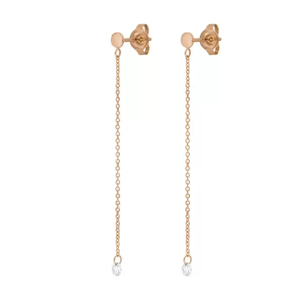 Leaf Jewelry Ohrringe Pure Kette, 18 K Rosegold Verkauf