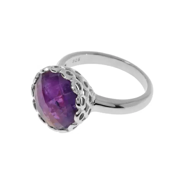 Leaf Jewelry Ring Orient, 925 Sterlingsilber, Amethyst, Gr.56 Günstiger Verkauf