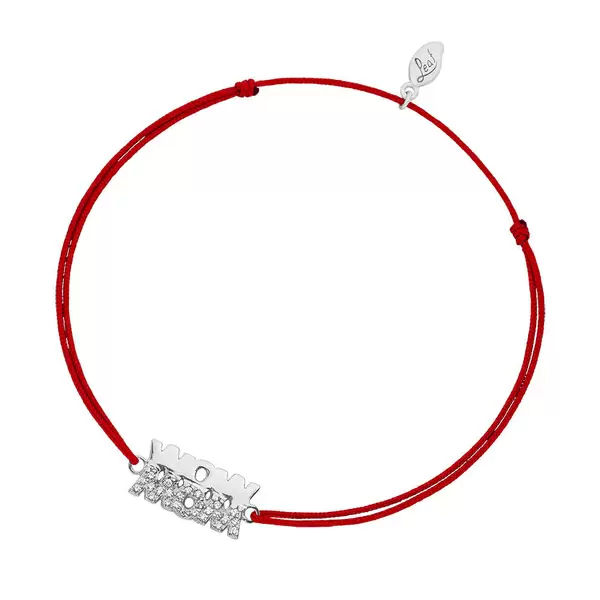Leaf Jewelry Glücksarmband WOW MOM, 925 Sterlingsilber, Rot Rabatt