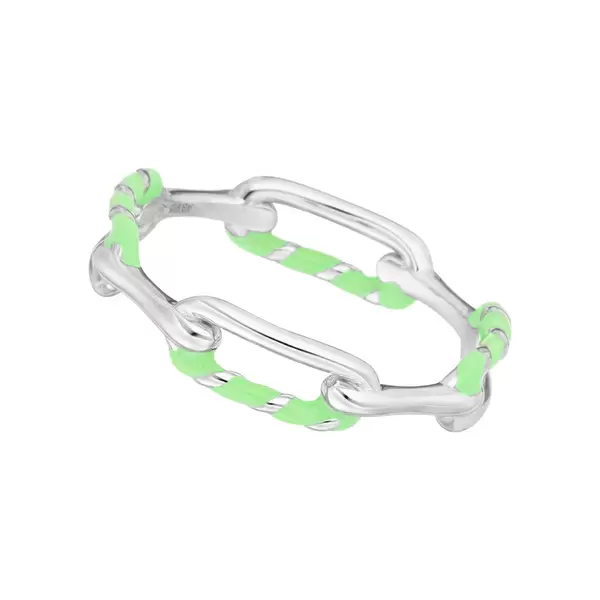 Leaf Jewelry Ring Neon Twist, 925 Sterlingsilber, grün, Gr.54 Versandkostenfrei