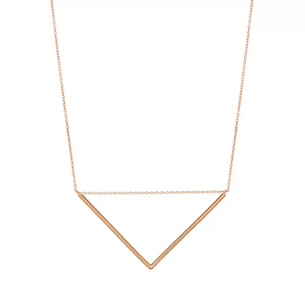 Leaf Jewelry Halskette Big Triangle, 18 K Rosegold vergoldet Begrenztes Angebot