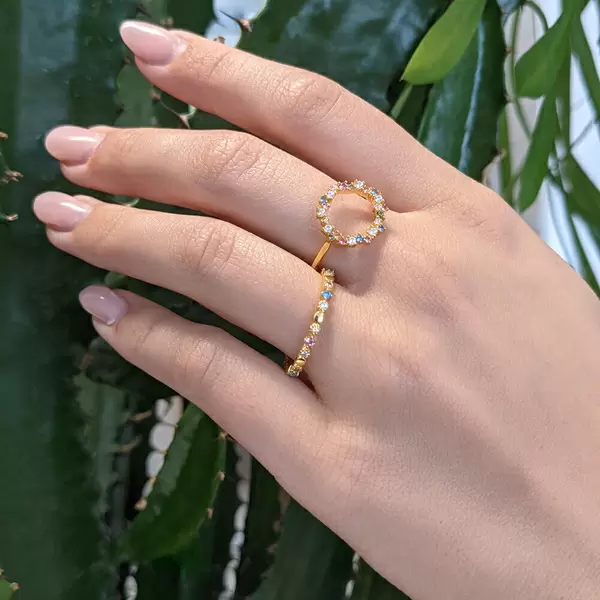 Leaf Jewelry Ring CANDY, 18 K Rosegold vergoldet, Gr.52 Heißer Verkauf