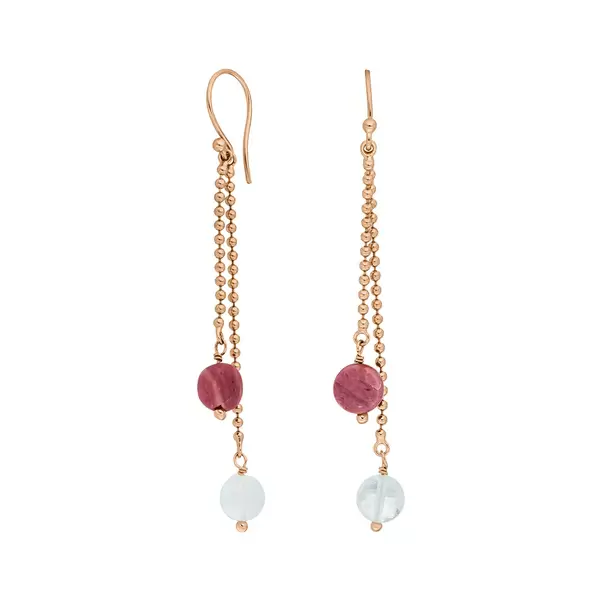 Leaf Jewelry Ohrhänger Gorgeous Gems, 18 K Rosegold vergoldet Neueste Mode