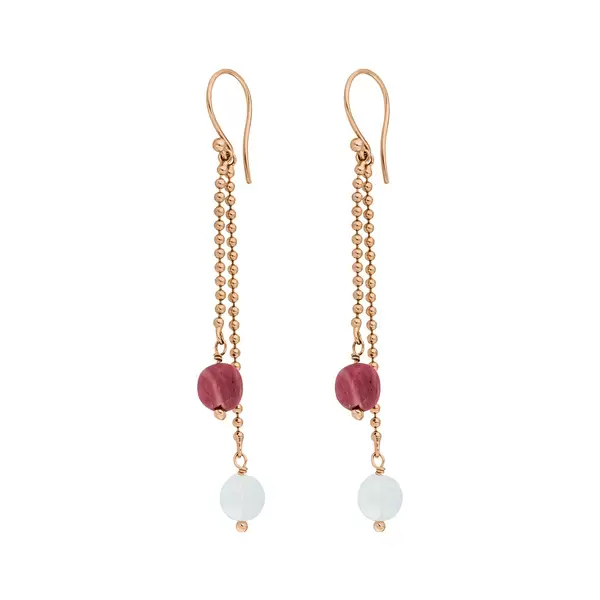 Leaf Jewelry Ohrhänger Gorgeous Gems, 18 K Rosegold vergoldet Neueste Mode