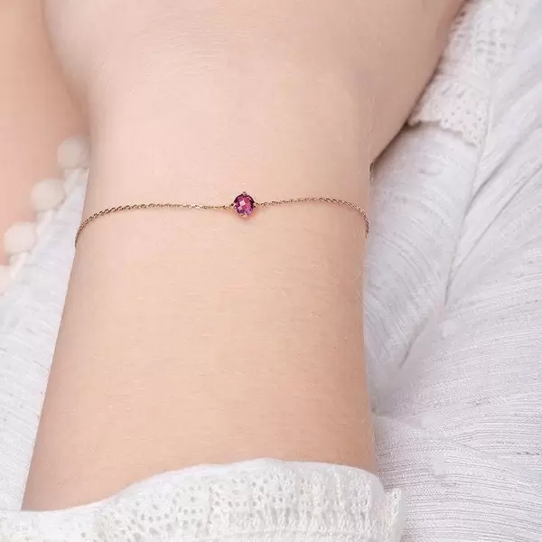 Leaf Jewelry Armkette Cabochon, Rhodolite, 14 K Rosegold Online Outlet