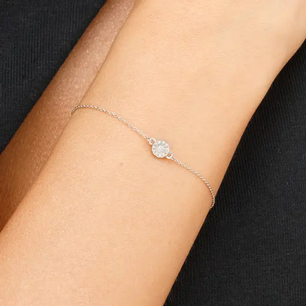 Leaf Jewelry Armkette Pavé II mit Diamanten, 18 K Weißgold Exklusive Angebote