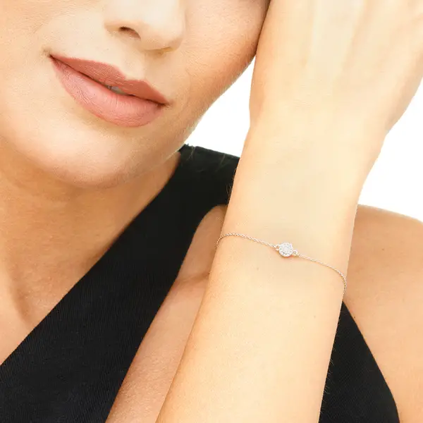Leaf Jewelry Armkette Pavé II mit Diamanten, 18 K Weißgold Exklusive Angebote