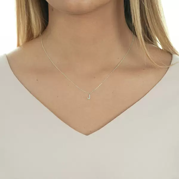 Leaf Jewelry Halskette Letter "J", 14 K Weißgold mit Diamanten Bestseller