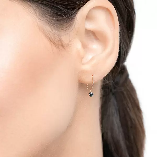 Leaf Jewelry Ohrringe Cabochon, Blaue Topas, 14 K Roségold Saisonale Angebote
