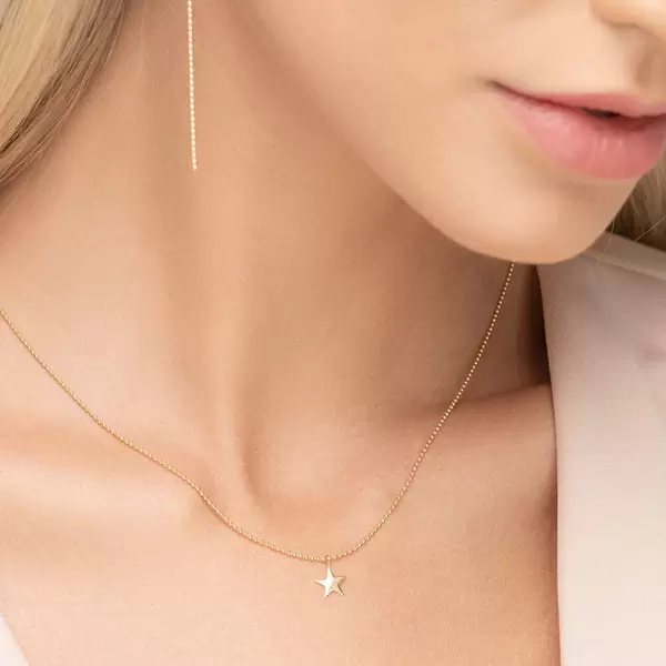 Leaf Jewelry Halskette STAR, 14 K Gelbgold Räumungsverkauf