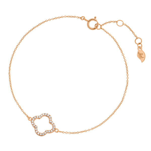 Leaf Jewelry Armkette Clover mit Diamanten, 18 K Roségold Tägliche Deals