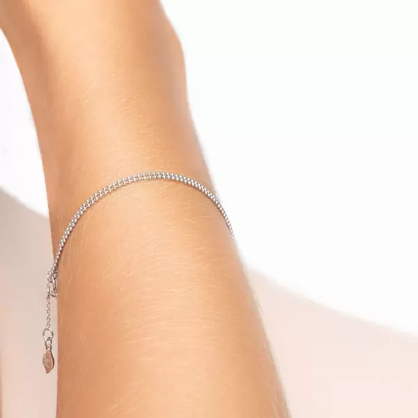 Leaf Jewelry Armkette Ball Chain Double, 14 K Weißgold Super Sparpreis