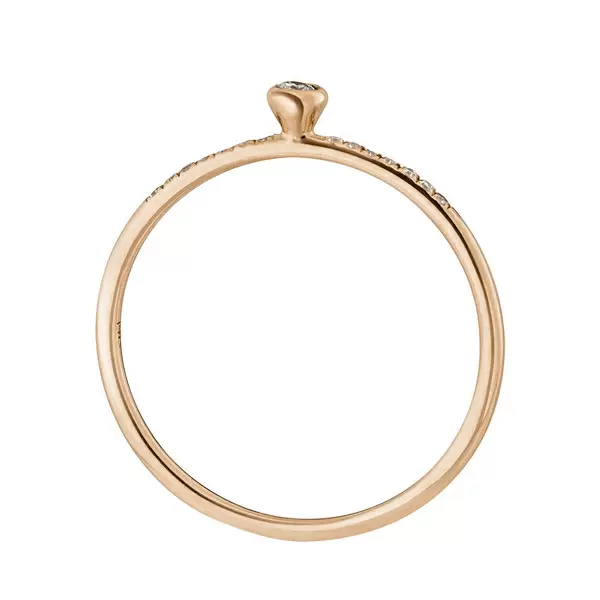 Leaf Jewelry Ring Petite, White Diamond, 14 K Rosegold Kostenlose Rückgabe