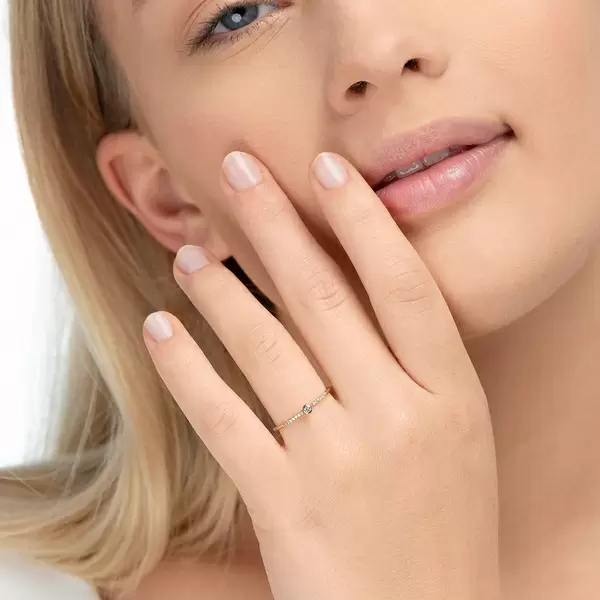 Leaf Jewelry Ring Petite, White Diamond, 14 K Rosegold Kostenlose Rückgabe
