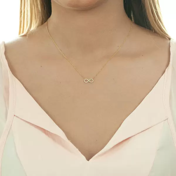 Leaf Jewelry Halskette Infinity mit Diamanten, 18 K Gelbgold JETZT KAUFEN