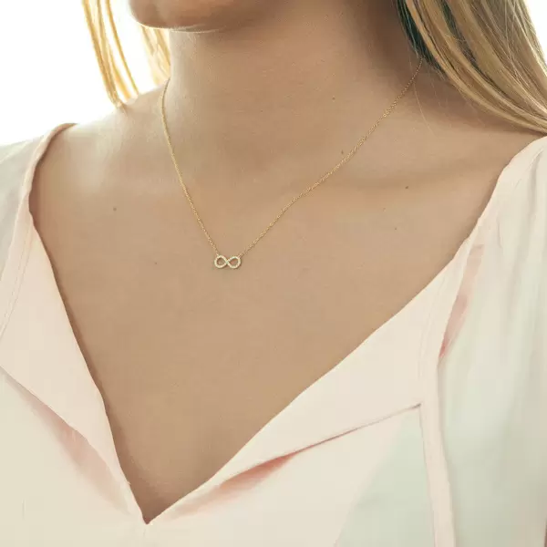 Leaf Jewelry Halskette Infinity mit Diamanten, 18 K Gelbgold JETZT KAUFEN