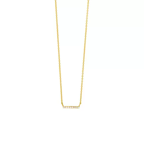 Leaf Jewelry Halskette Horizontal Bar, Diamant, 14 K Gelbgold Nur für heute