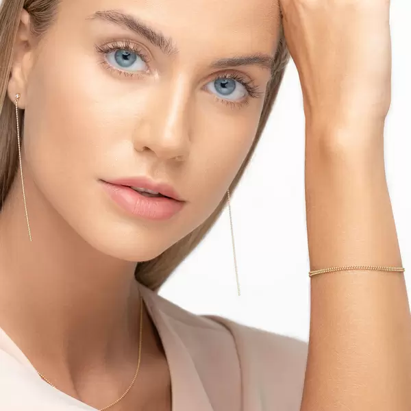 Leaf Jewelry Ohrstecker "my first diamond", ball chain, 14 K Gelbgold Sonderangebot der Fabrik
