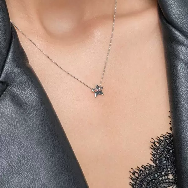 Leaf Jewelry Halskette Star, 14 K Weißgold Discount Store für neue Produkte