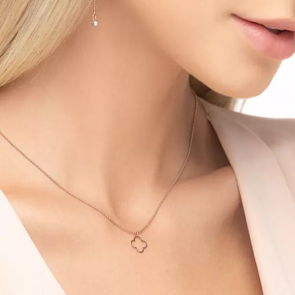Leaf Jewelry Halskette GENTLE CLOVER, 14 K Rosegold Super Rabatt