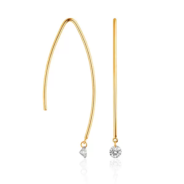 Leaf Jewelry Creole Pure M Diamant, 18 K Gelbgold Clearance-Verkauf