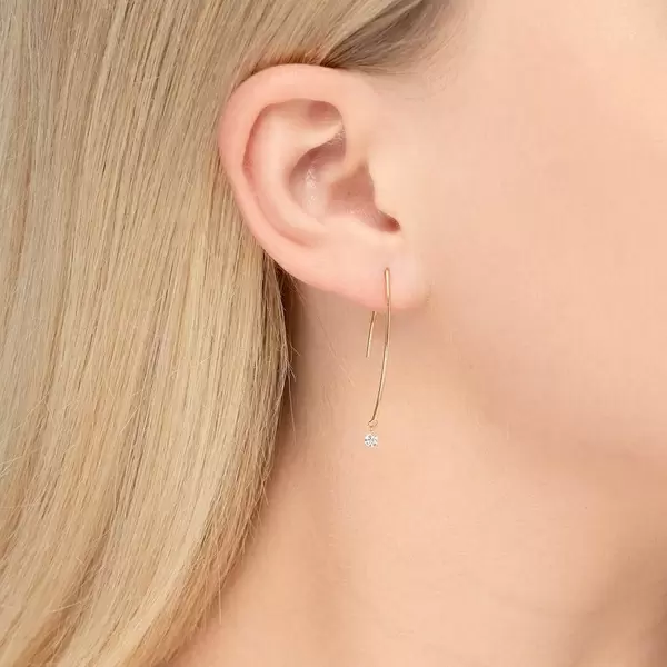 Leaf Jewelry Creole Pure M Diamant, 18 K Gelbgold Clearance-Verkauf
