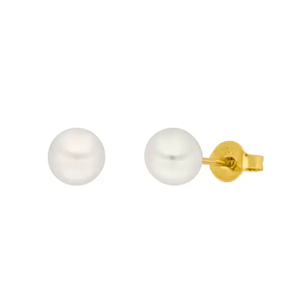 Leaf Jewelry Ohrstecker Perle, 6mm, 14 K Gelbgold Fabrikladen