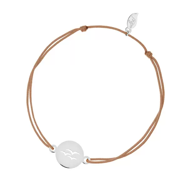 Leaf Jewelry Glücksbändchen Birds, 14 K Weißgold, Beige Speichern exportieren
