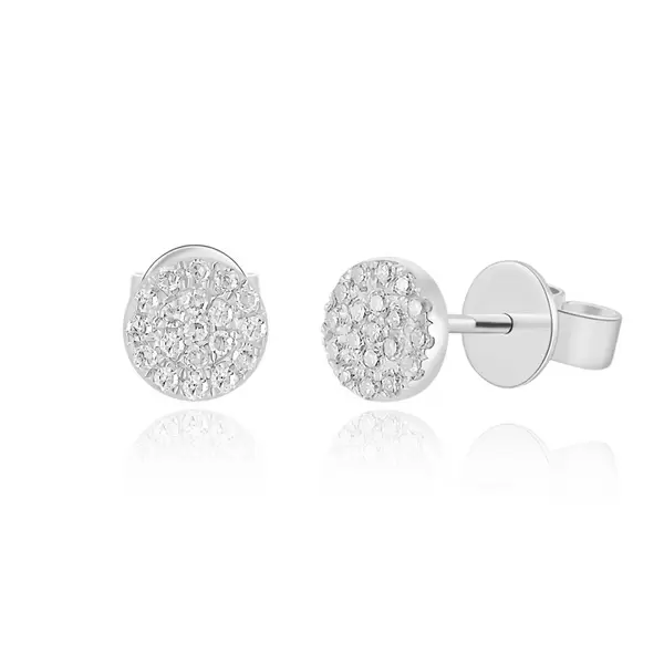 Leaf Jewelry Ohrringe Pavé mit Diamanten, 18 K Weßgold Black Friday Preise