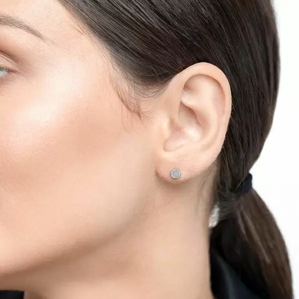 Leaf Jewelry Ohrringe Pavé mit Diamanten, 18 K Weßgold Black Friday Preise