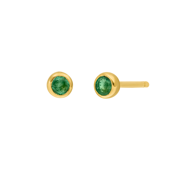 Leaf Jewelry Ohrstecker Smaragd, 14K Gelbgold 50% Rabatt für begrenzte Zeit