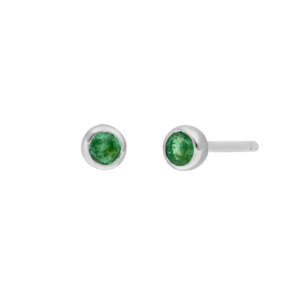 Leaf Jewelry Ohrstecker Smaragd, 14K Weißgold Rabatte dieses Monats
