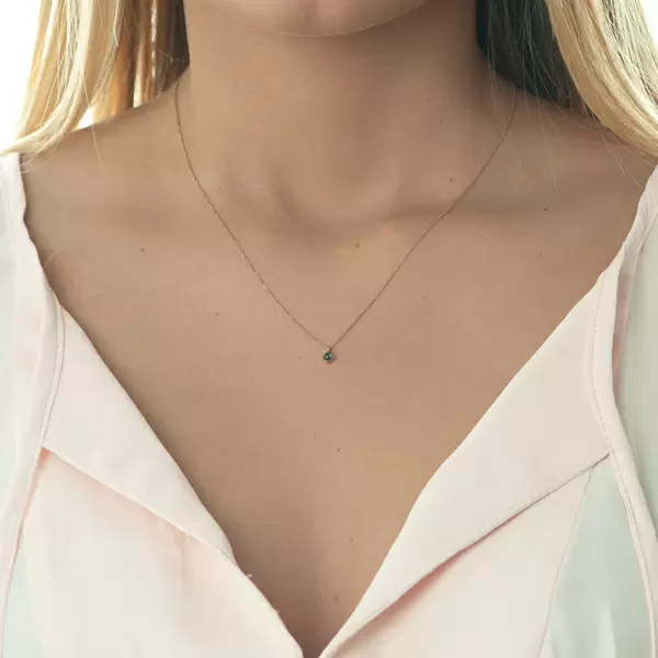 Leaf Jewelry Halskette Cabochon, Blauer Topas, 14 K Roségold Hotsell