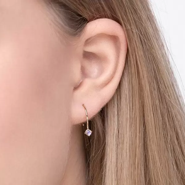 Leaf Jewelry Ohrringe Cabochon, Mondstein, 14 K Gelbgold Blitzverkäufe