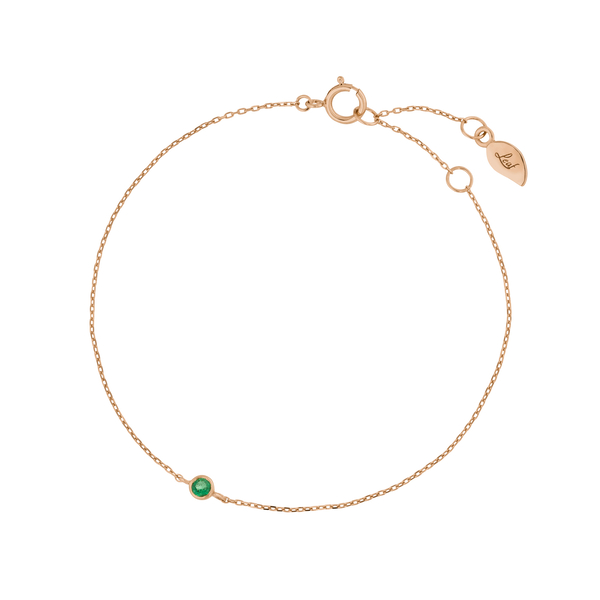 Leaf Jewelry Armkette Smaragd, 14K Rosegold Kostenloser Versand