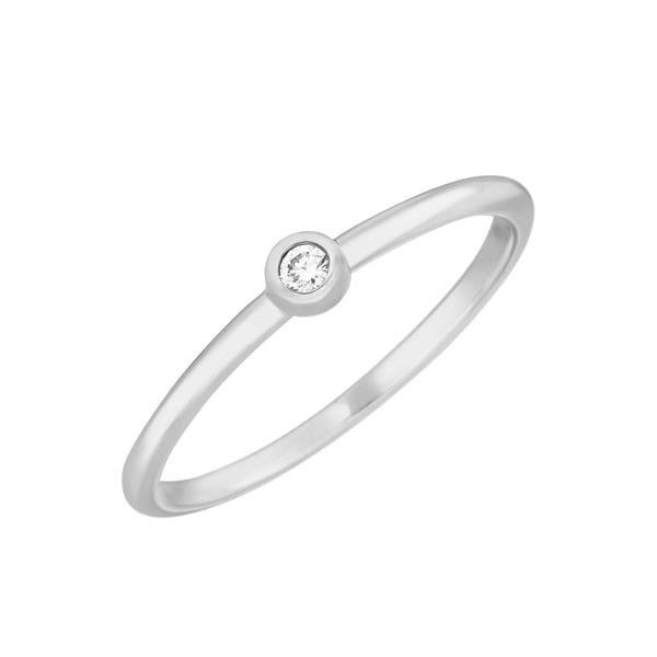 Leaf Jewelry Ring "my first diamond", 14 K Weißgold Fabrikpreis