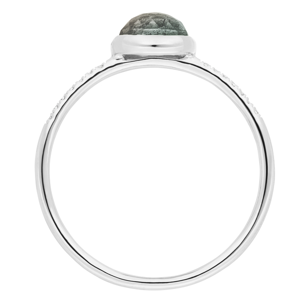 Leaf Jewelry Ring Labradorit mit Diamanten, 14K Weißgold Sonderangebot