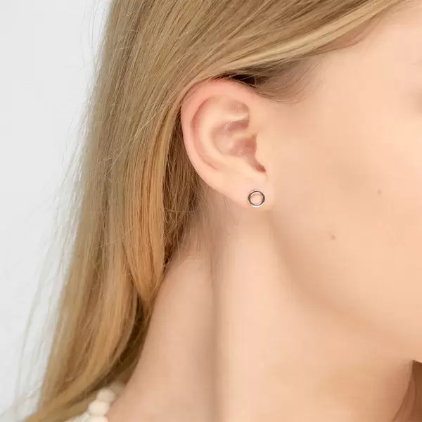 Leaf Jewelry Ohrstecker Circle, 14 K Weissgold Exklusivangebot