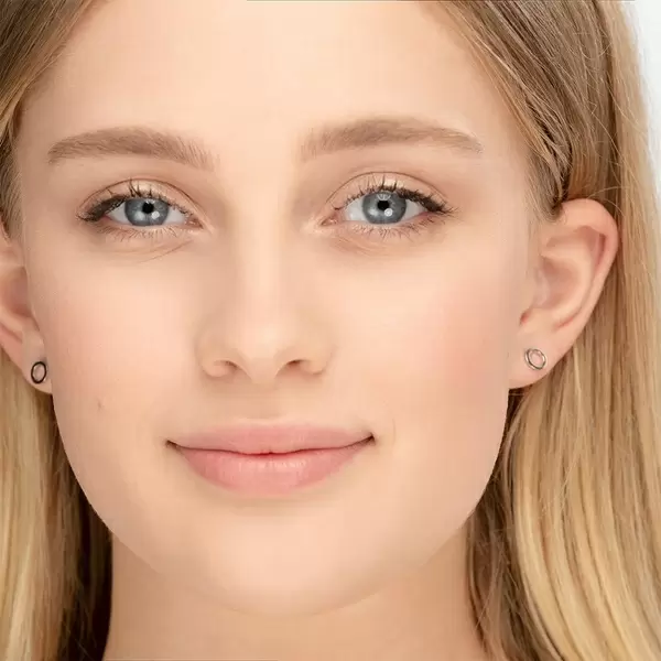 Leaf Jewelry Ohrstecker Circle, 14 K Weissgold Exklusivangebot