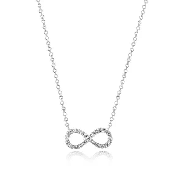Leaf Jewelry Halskette Infinity mit Diamanten, 18 K Weissgold Cyber Monday