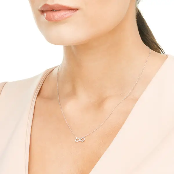 Leaf Jewelry Halskette Infinity mit Diamanten, 18 K Weissgold Cyber Monday