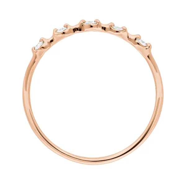 Leaf Jewelry Ring mit 5 Diamanten, 14K Rosegold Vatertagsangebot