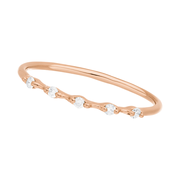 Leaf Jewelry Ring mit 5 Diamanten, 14K Rosegold Vatertagsangebot