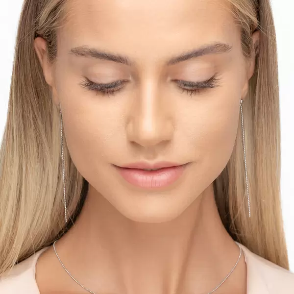 Leaf Jewelry Ohrringe Ball Chain, 14 K Weißgold Neueste Mode