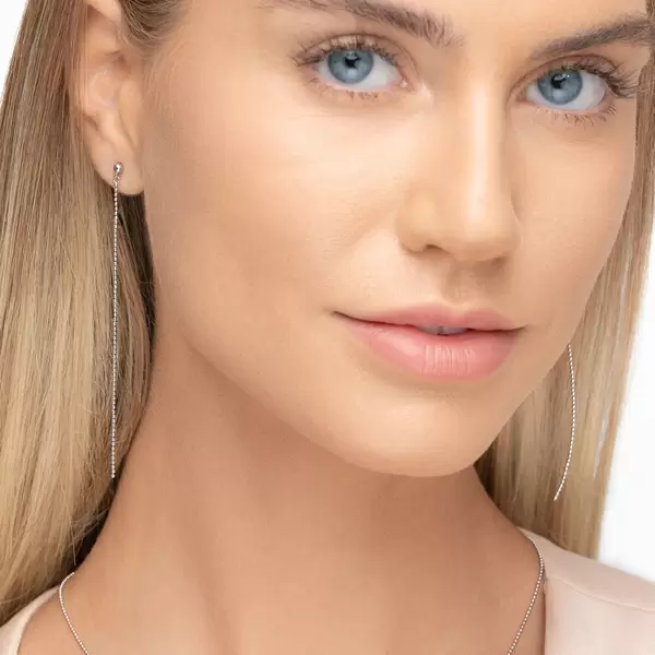 Leaf Jewelry Ohrringe Ball Chain, 14 K Weißgold Neueste Mode