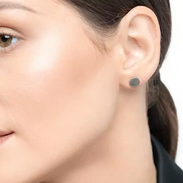 Leaf Jewelry Ohrstecker Disc 8 mm, 14 K Weissgold Exklusive Angebote