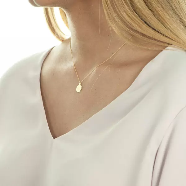 Leaf Jewelry Halskette Plate, 14 K Gelbgold Große Rabatte