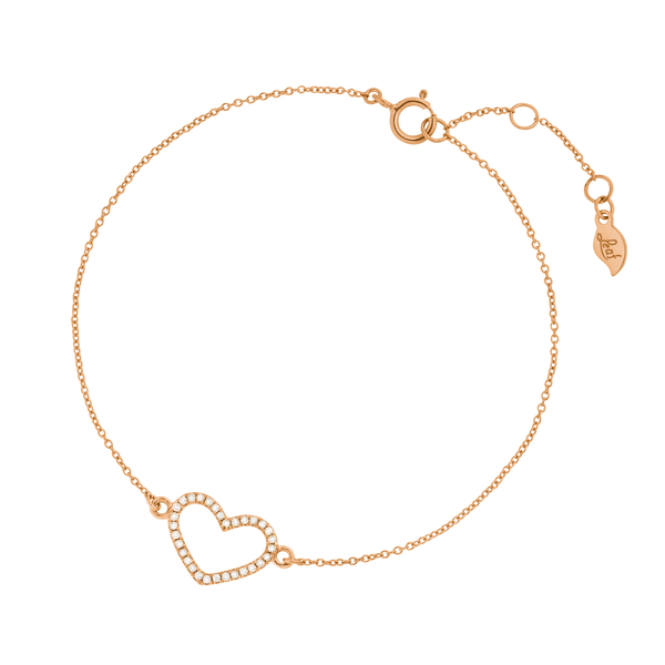 Leaf Jewelry Armkette Heart mit Diamanten, 18 K Roségold Saisonale Angebote