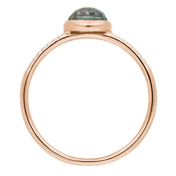 Leaf Jewelry Ring Labradorit mit Diamanten, 14K Rosegold VIP-Rabatte